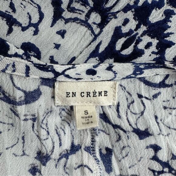 En Crème Women's S Open Front Kimono Cover Up Blue Boho Open Front Beach Layer - Picture 4 of 7